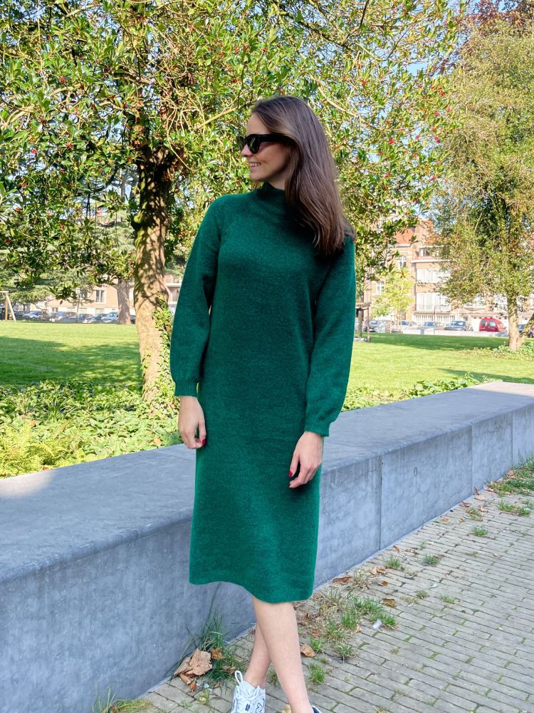 Yas  YASBALIS KNIT DRESS GREEN  Groen